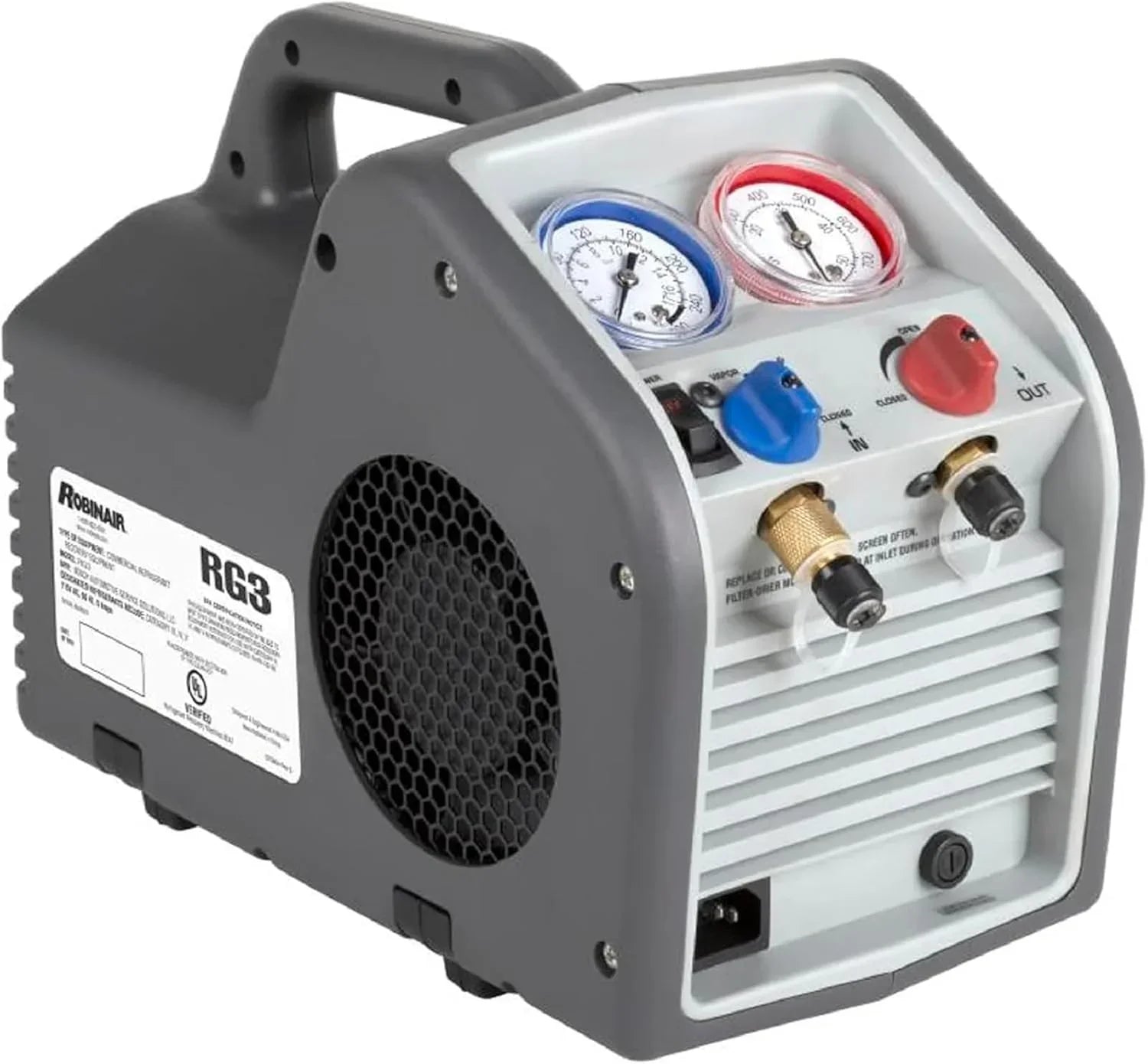 Portable 115V 60Hz Refrigerant Recovery Machine, Liquid & Vapor Compatible