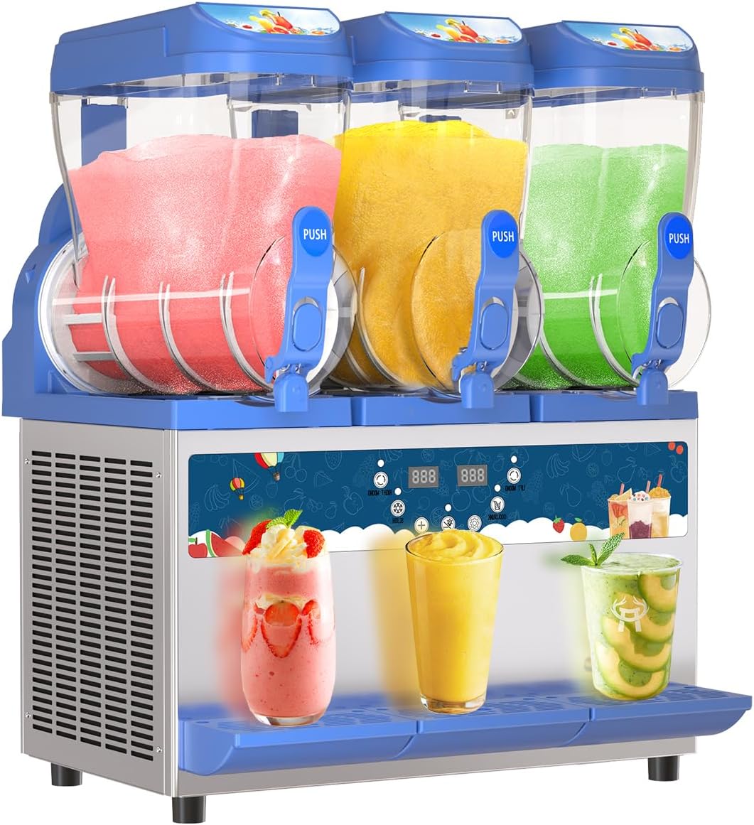 Commercial Slushy Machine - 1000W 30L Tanks Slush Maker Machine 304 Stainless Steel Commercial Margarita Machines Efficient