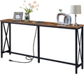 SUPERJARE 70 Inch Console Table with 2 Outlet and 2 USB Ports