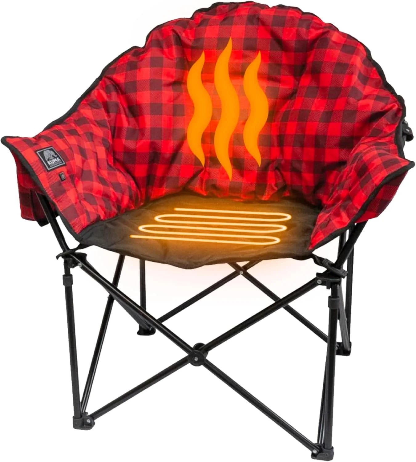 Heated Outdoor Camping Chair with Carry Bag, Portable Heated Seat for Camping & Sports (Heather Grey)