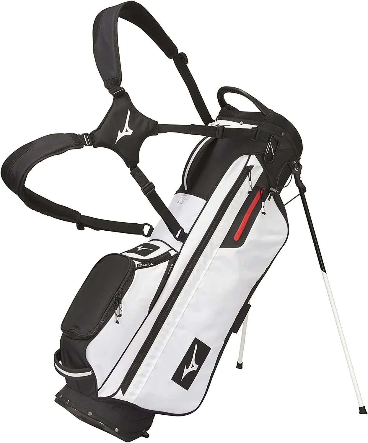 Mizuno BR-D3 Golf Stand Bag, 4-Way Top Cuff, 2 Full-Length Dividers, Dual Shoulder Straps, Full-Length Stand Legs, Insulated