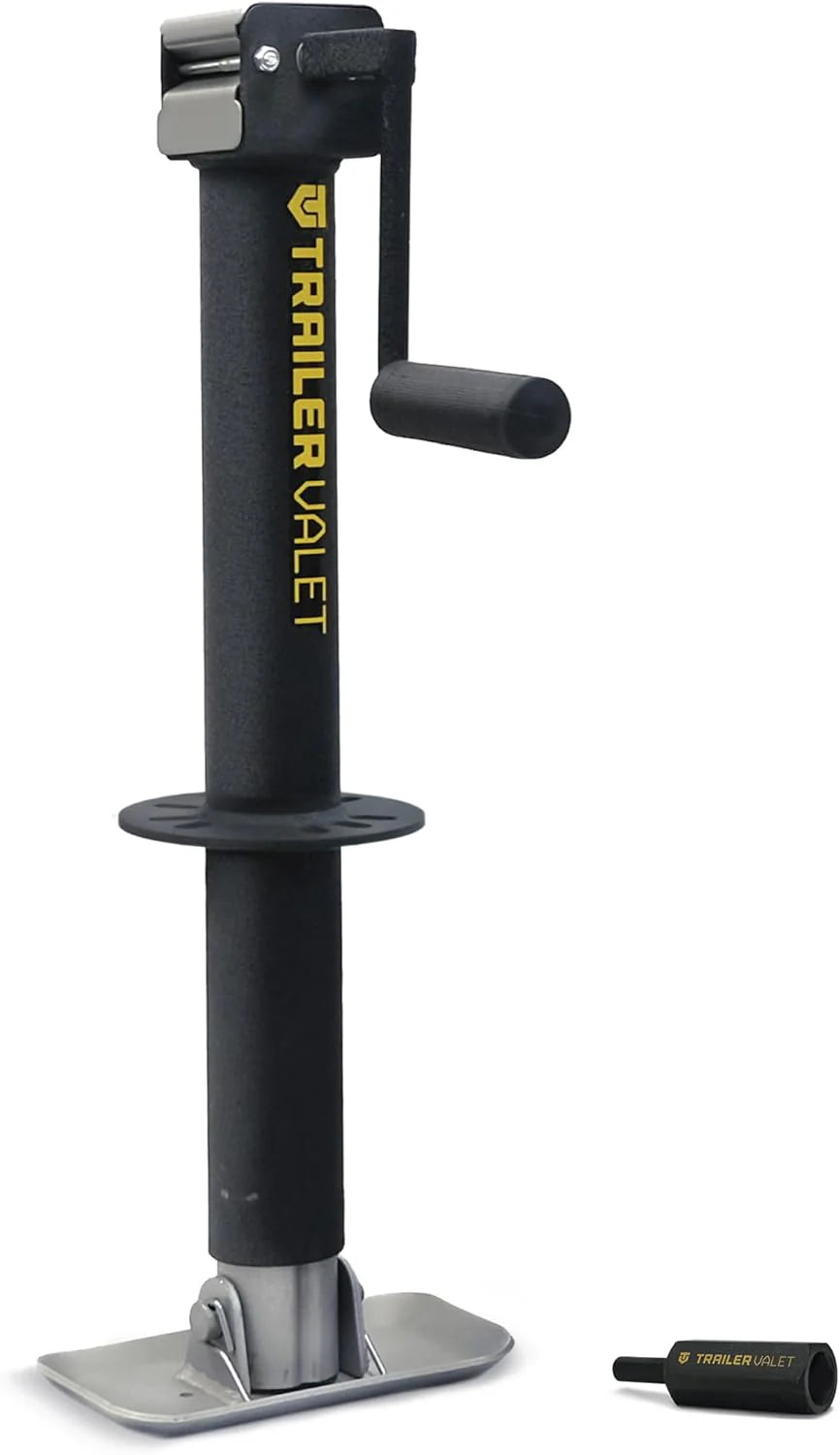 2500 lb Electric Tongue Jack 18" Lift, 12V 7-Pin Powered, Center Mount, LED Lights, Manual Handle Backup