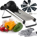 Advanced V-Shaped Stainless Steel Food Slicer, 6 Blades & Accessories