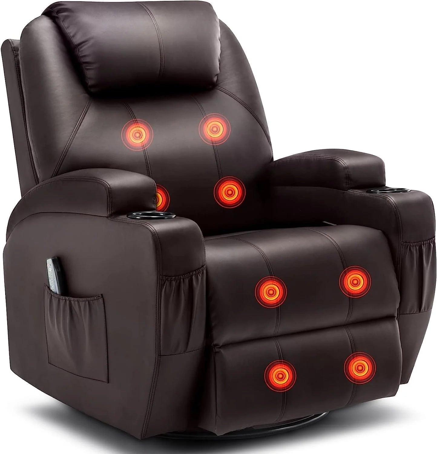 Recliner Chair, Rocking Chair with Massage and Heat, 360° Swivel Recliner Chairs for Adults, Rocker Manual Recliner with