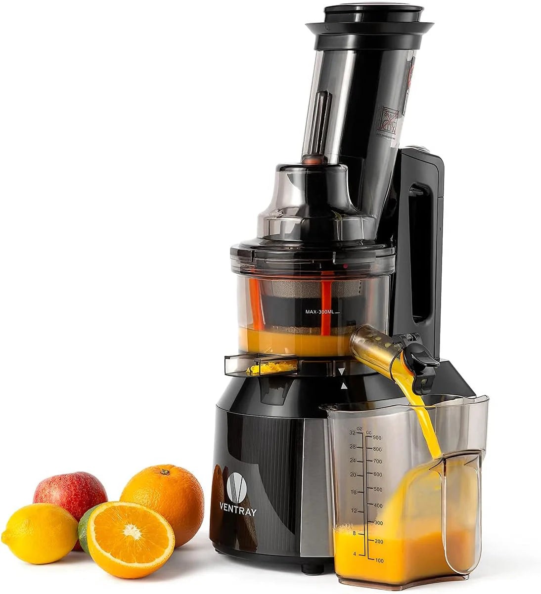 3-Inch Wide Feed Chute Slow Juicer, 240W Whole Fruit & Vegetable Juicer, Easy Clean, High Juice Yield, BPA-Free