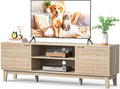 70" TV Stand for Living Room, Fluted Mid-Century Modern TV Console for TVs up to 80 inch, Farmhouse Entertainment Center with