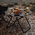 Portable Folding Charcoal Grill Table, Outdoor Picnic Table with Split Burner Design, Fast Foldable for Outdoor Activities