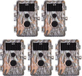 5-Pack Game & Deer Trail Cameras 16MP 1920x1080P Video Hunting Wildlife Cams Time Lapse with Night Vision