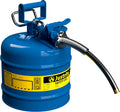 Justrite 5-Gallon Type II Red Safety Gas Can OSHA-Approved Steel Fuel Container with Flame Arrester, Self-Closing Lid & 1"