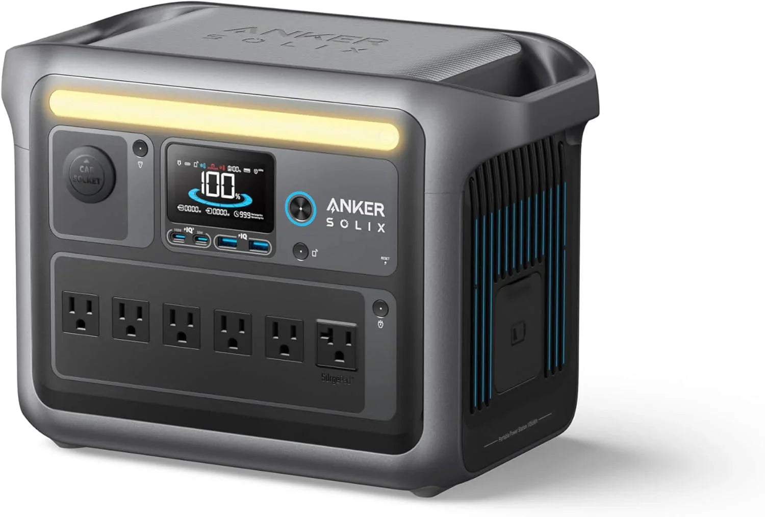 Portable Power Station, 1800W (2400W Peak) Solar Generator, 58 Minutes to Fully Charge, 1056wh LiFePO4 Battery