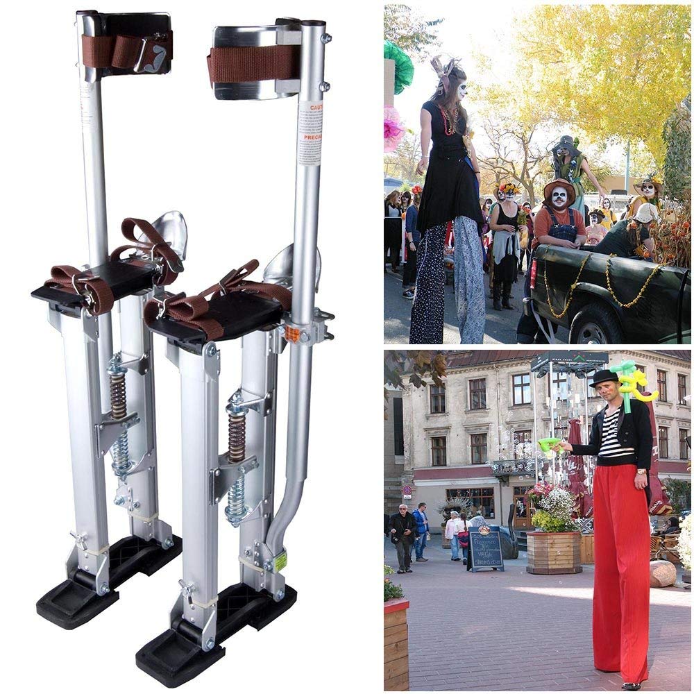 24-40 Adjustable Aluminum Drywall Stilts 227Lbs Load Capacity 3-Position Heel Bracket Dual Action Springs for Painting Taping