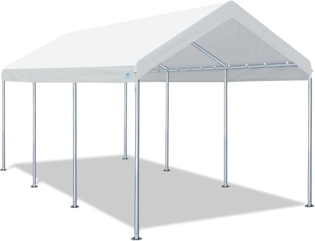 ADVANCE OUTDOOR 10x20 ft Heavy Duty Carport Potable Car Canopy Garage Party Tent Boat Shelter, Adjustable Height from 9.5 ft