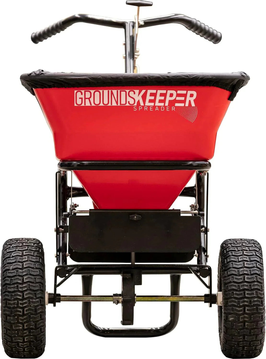 Walk Behind Push Spreader, 100lb Capacity, For Salt, Ice & Snow Melt, Included Grate & Cover With Enclosed Gearbox for