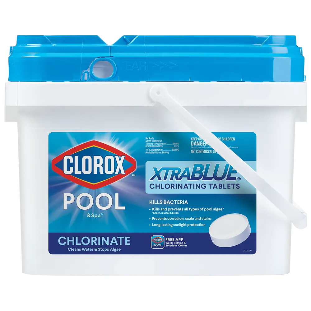 Clorox Pool&Spa XtraBlue 3" Chlorinating Tablets for Swimming Pools, 25lb
