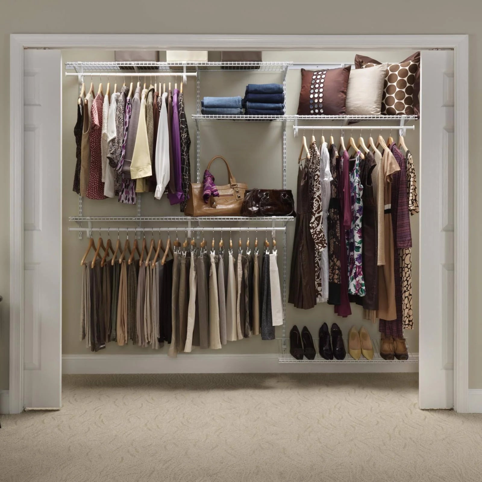 22875 ShelfTrack Adjustable Closet Organizer Kit, White