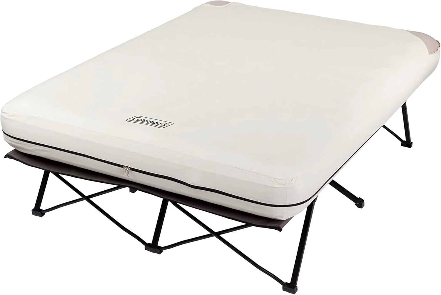 Camping bed, inflatable mattress and air pump set | Foldable camping bed and inflatable bed, equipped with side table and
