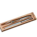 Laguiole Carving Set with Wood Tray, Platine