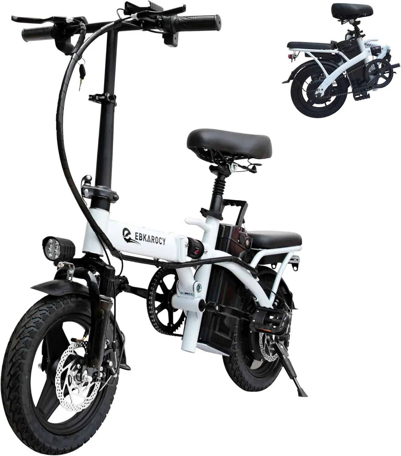 Ebikes for Adults, 400W Motor 22MPH Max Speed, 14 Tire, 48V 15AH Removable Battery for Electric Bike, Multi-Shock Absorption