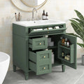36" Bathroom Vanity with Single Sink Combo, Modern Undermount Bathroom Sink Cabinet with 2 Drawers and a Tip-Out Drawer