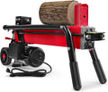 7-Ton Electric Log Splitter, 15 Amp 3500 RPM Motor, Horizontal Full Beam Steel Wedge Wood Splitter for Firewood & Kindling