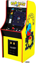 Bandai's "Pac-Man" classic version, featuring 12 games, and an arcade machine that is 4 feet in size.