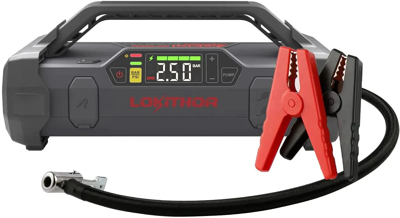 Jump Starter 2000Amp 20000mAh 12V Car Battery Booster Pack for Upto 8L Gas or 6L Diesel, 150 PSI Air Compressor with Damping