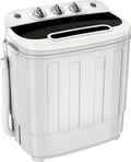 Portable mini double-burner washing machine, capacity 13 pounds, equipped with a spin dryer, a compact clothes washing