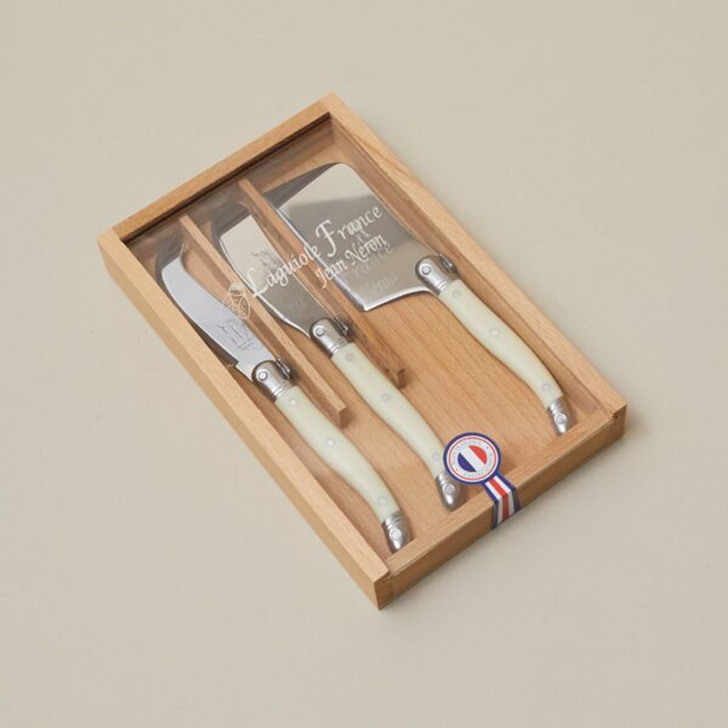 Laguiole 3-Piece Mini Cheese Utensil Set, Ivory