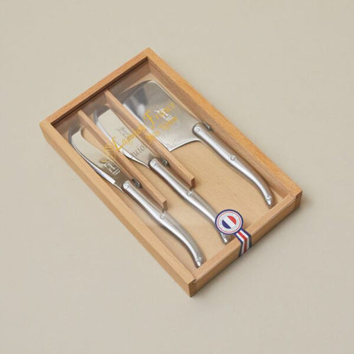 Laguiole 3-Piece Mini Cheese Utensil Set, Stainless Steel