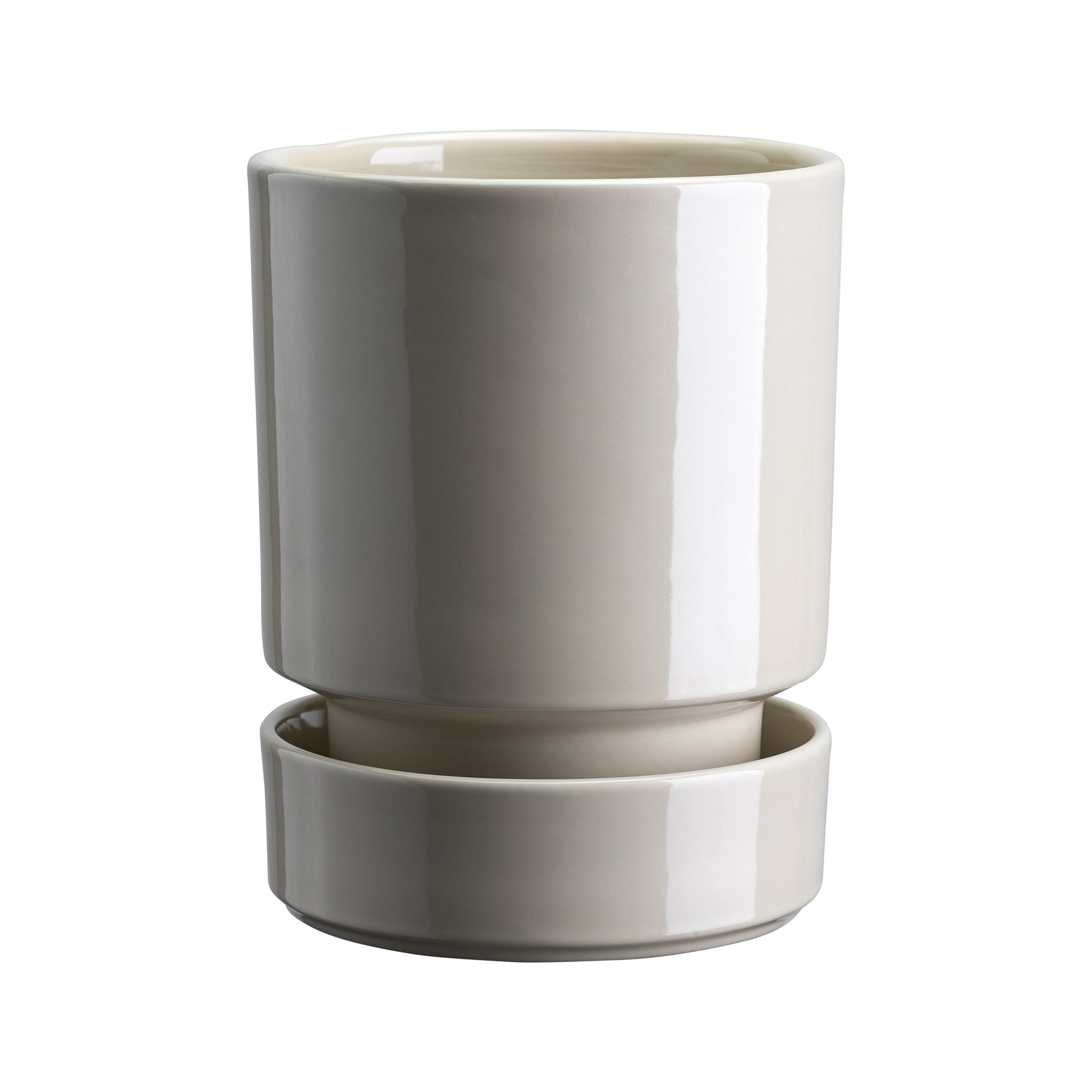 Bergs Hoff Glazed Sandstone 12cm Pot with Saucer