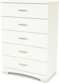 Furniture Step One 5-Drawer Chest, Pure White.