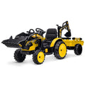 3-in-1 Ride-On Tractor, 24V Electric, Excavator & Bulldozer, Remote Control, LED, Music, USB/Bluetooth max 66 lbs