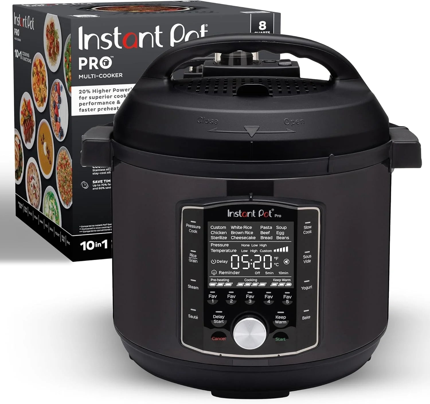 10-in-1 Pressure Cooker, Slow Cooker, Rice/Grain Cooker, Steamer, Sauté, Sous Vide, Yogurt Maker, Sterilizer, and Warmer