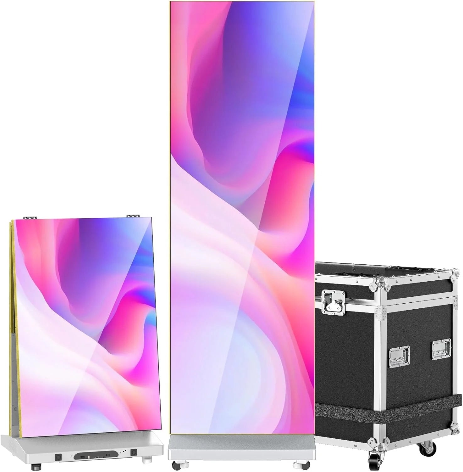 80" P1.86 Flexible Spliceable LED Poster Display - USB Plug-and-Play, Mobile & PC Remote Control, Digital Signage Advertising