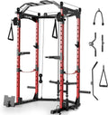 Power Cage,2000LBS Adjustable Multi-Functional Power Racks, Dual Pulley Cable System, Squat Rack for Strength Fitness, with