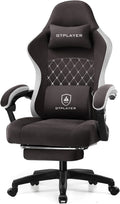 Gaming Chair, Computer Office Chair with Pocket Spring Cushion, Linkage Armrests and Footrest, High Back Ergonomic Computer
