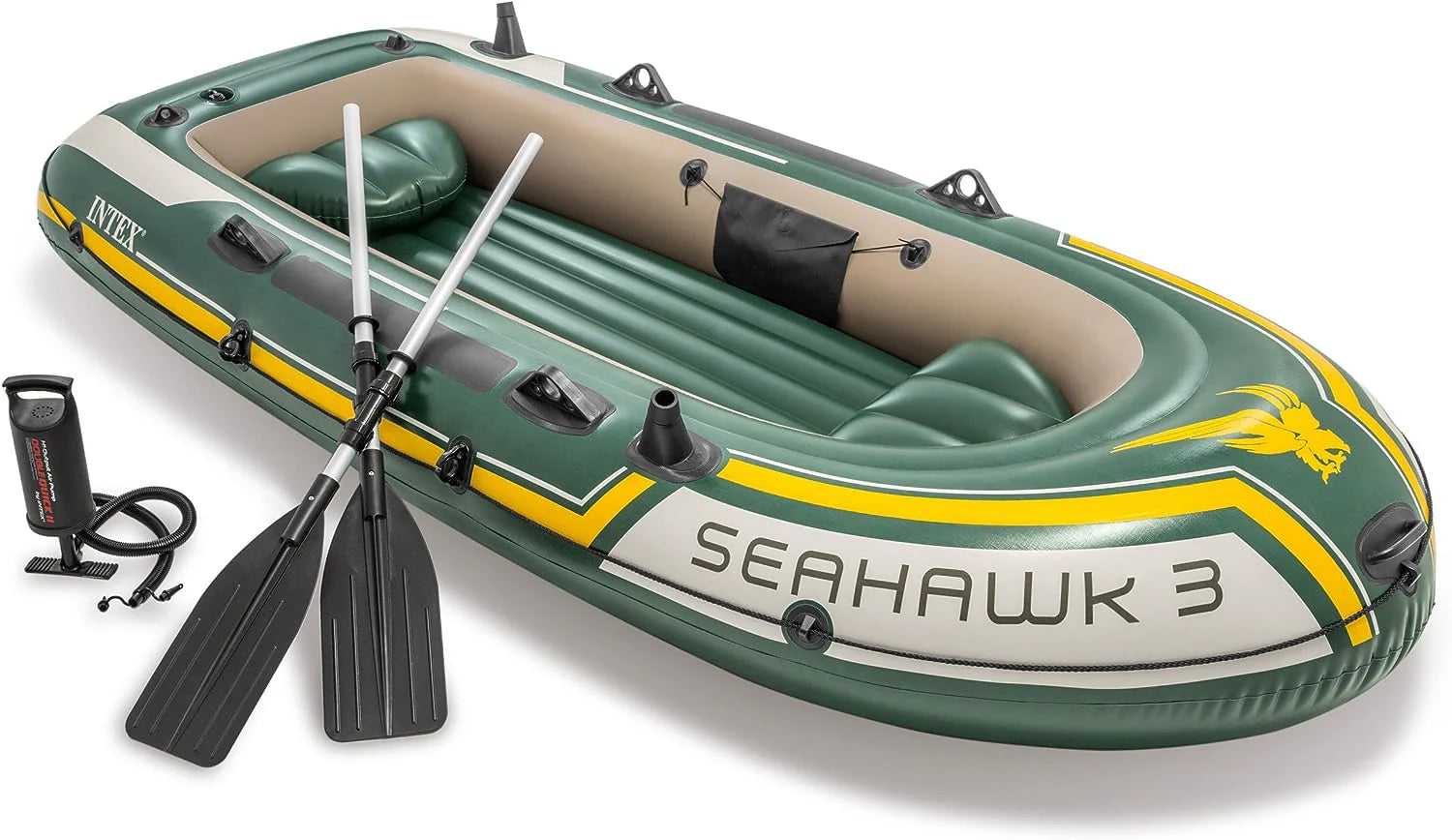 INTEX Seahawk 3 Inflatable Boat Set 790lb Weight Capacity