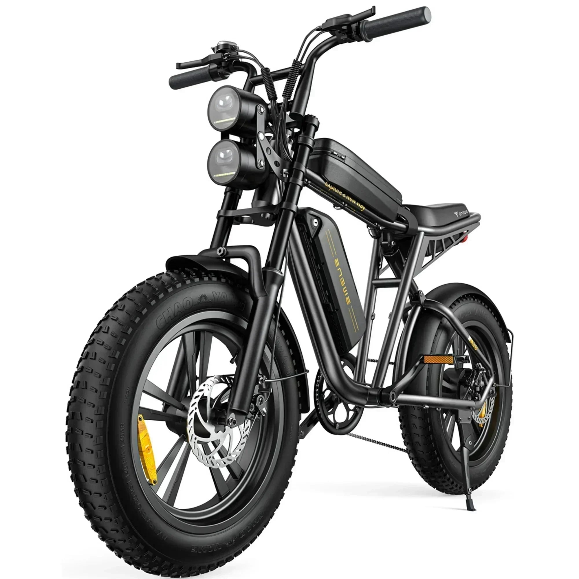1000W Electric Bike for Adults, Retro-Style, 28mph, 94 Miles Range, 20 Fat Tires, Full Suspension, UL Certified
