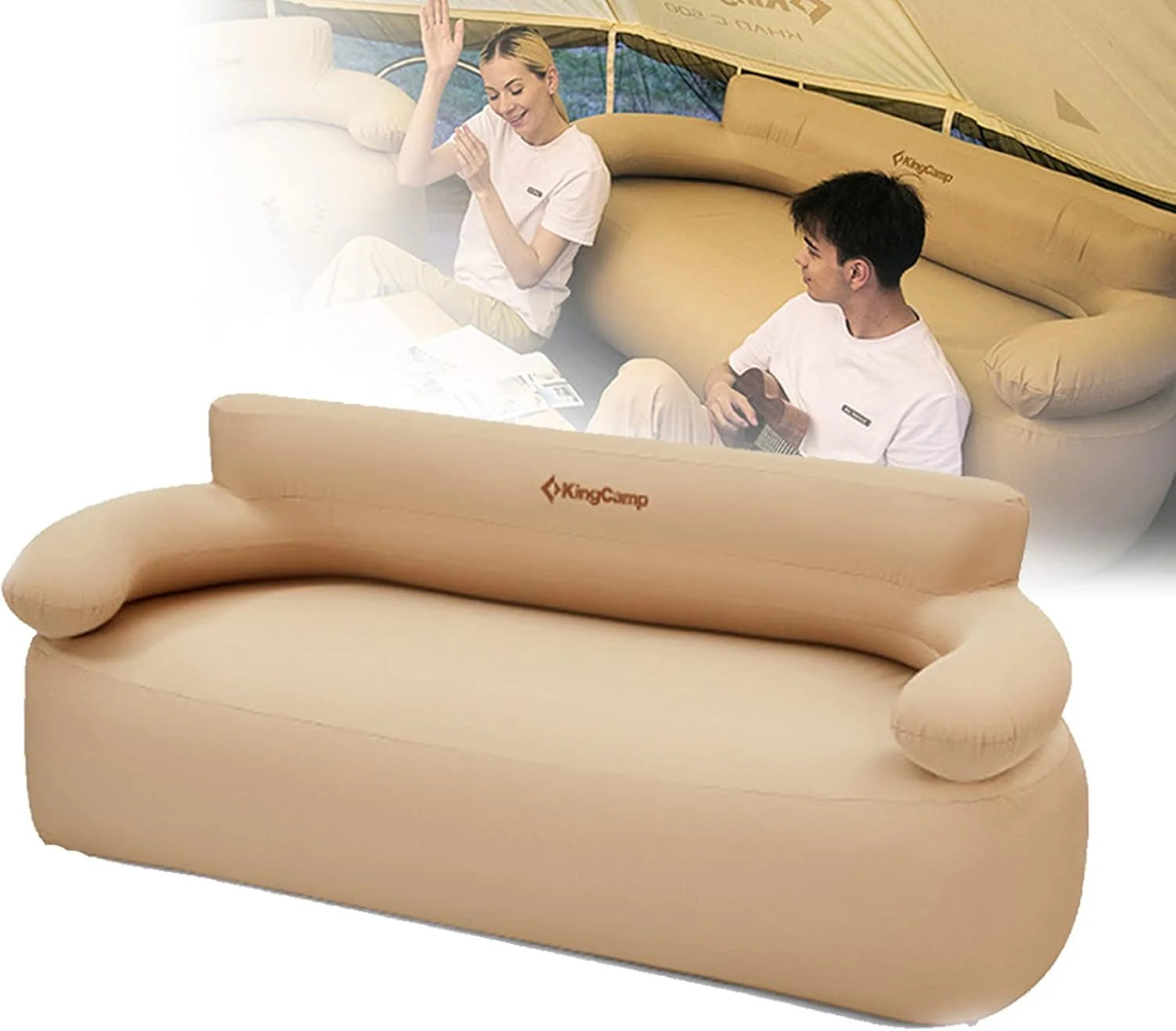 Inflatable Lounger Air Sofa, Anti-Leak Blow Up Couch for Camping, Music Festivals & Outdoor Use