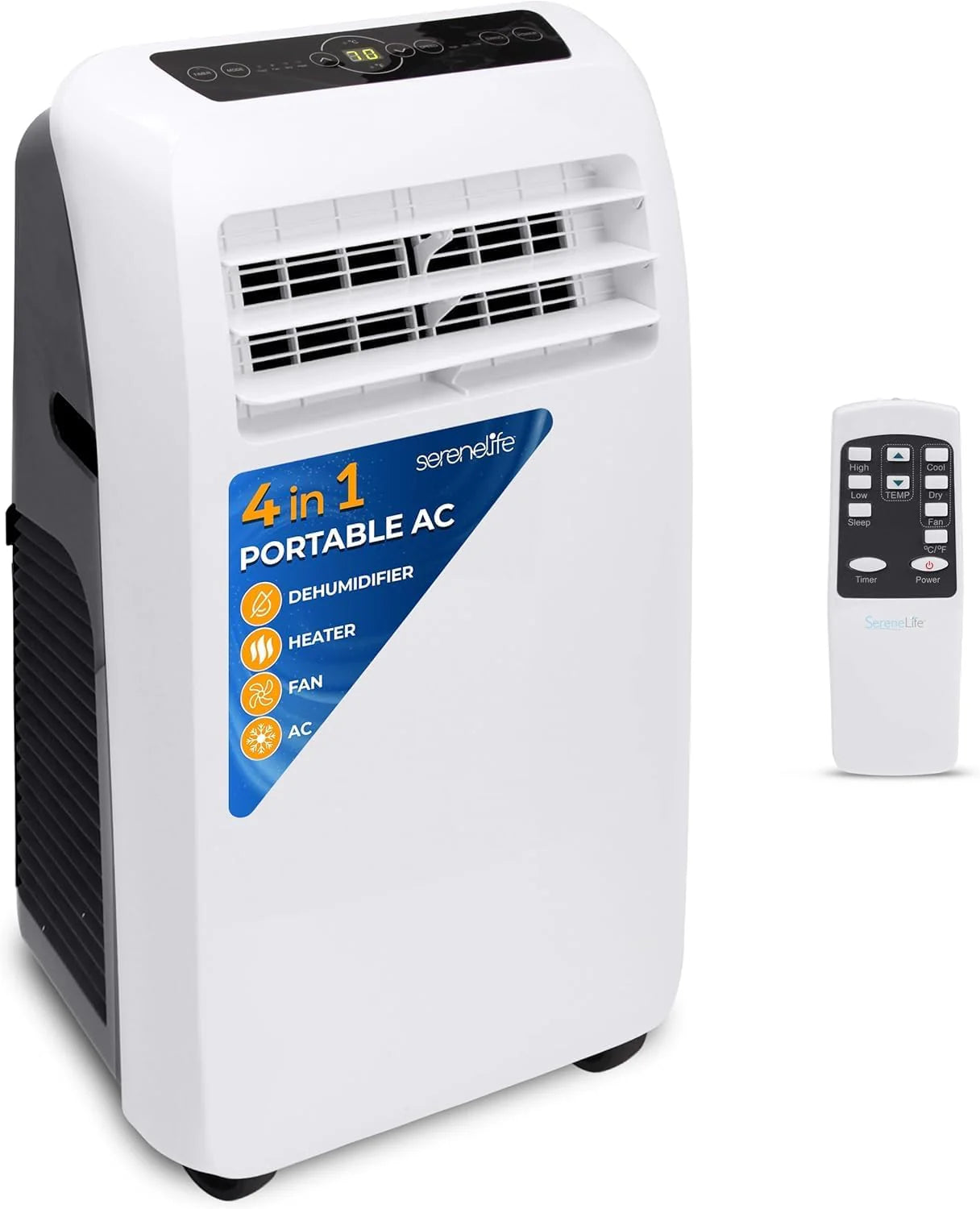 10,000 BTU Portable Air Conditioner- 4-in-1 AC Unit w/Cooling, Dehumidifier, Heater, & Fan- Includes Remote Control, Window