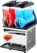 VEVOR Slushy Machine, 15Lx2 Double Tank Commercial Margarita Machine, 120 Cups Stainless Steel Margarita Smoothie Frozen