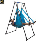 Air Yoga Equipment Set Includes: Blue Aerial Yoga Hammock and The Height-Adjustable Foldable Sturdy Durable KT Yoga Swing