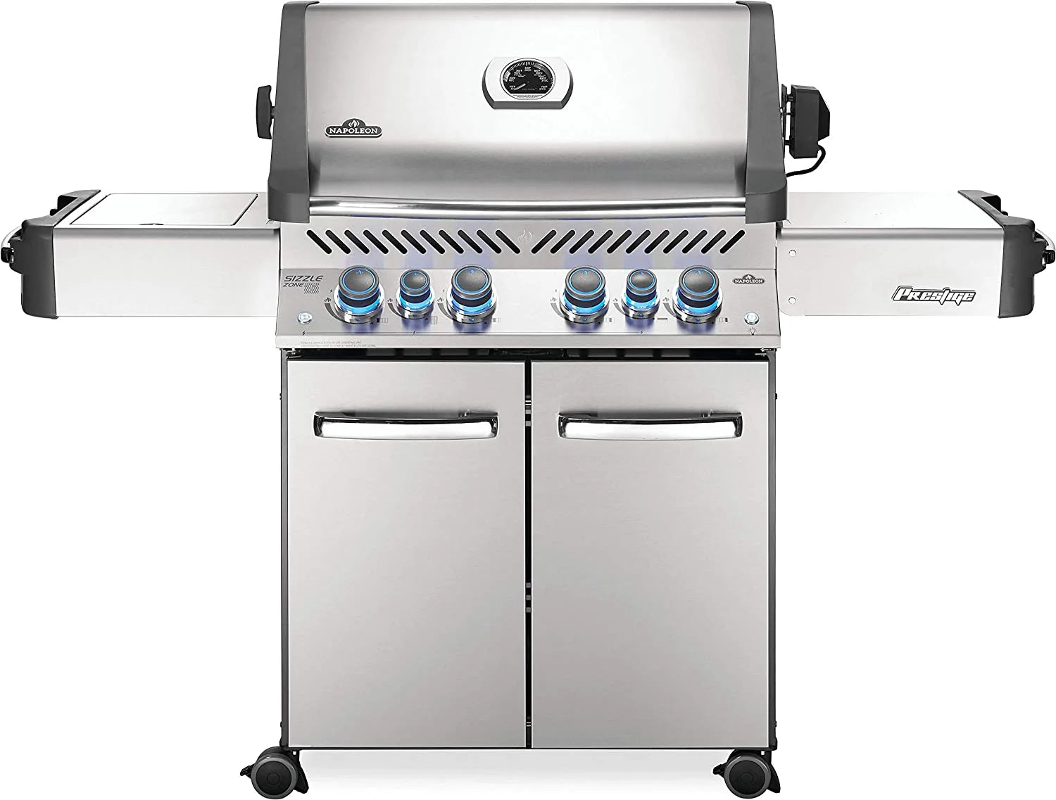 Napoleon P500RSIBPSS-3 Prestige 500 RSIB Propane Gas Grill, sq. in Infrared Side and Rear Burner, Stainless Steel