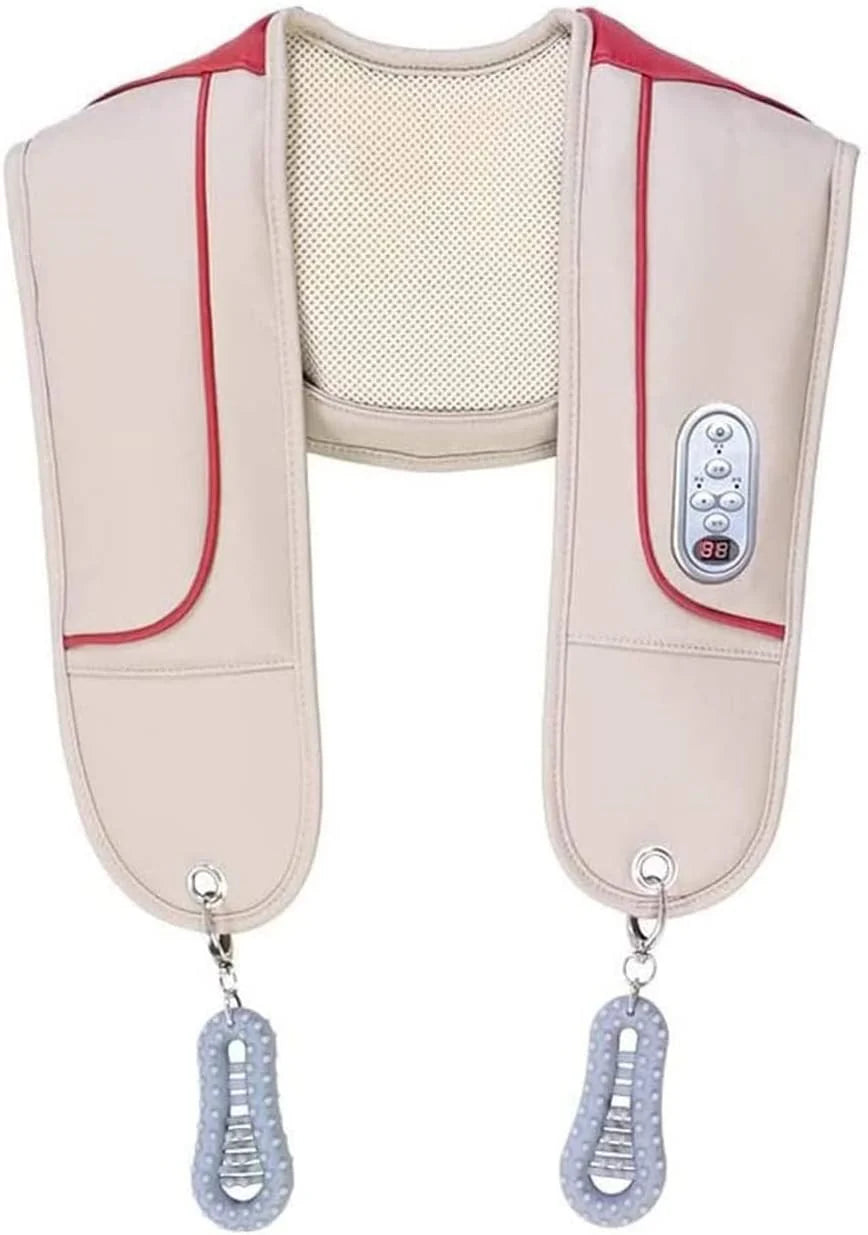 Heated neck massager, acupressure neck and shoulder massager pillow, portable electric back massager