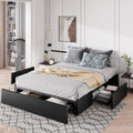 Allewie Queen Size Platform Bed Frame with 3 Storage Drawers