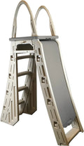 Confer Plastics 7200 Roll Guard 48" to 56" Adjustable A Frame Safety Ladder for Above Ground Outdoor Patio Swimming Pool