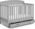 5-in-1 Convertible Baby Bed (with drawers, white) - Green Guardian Gold Certification, built-in baby bed storage drawer
