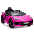 12V Kids Ride on Car Licensed Corvette Battery Powered Car Toddles Electric Sports Car Toy with Remote Control, Visual