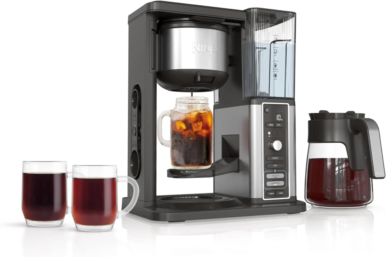 Single Serve Coffee Machine with Rapid Cold Brew, 4 Brew Styles, 8 Sizes, 12-Cup Carafe, Permanent Filter & Removable Water