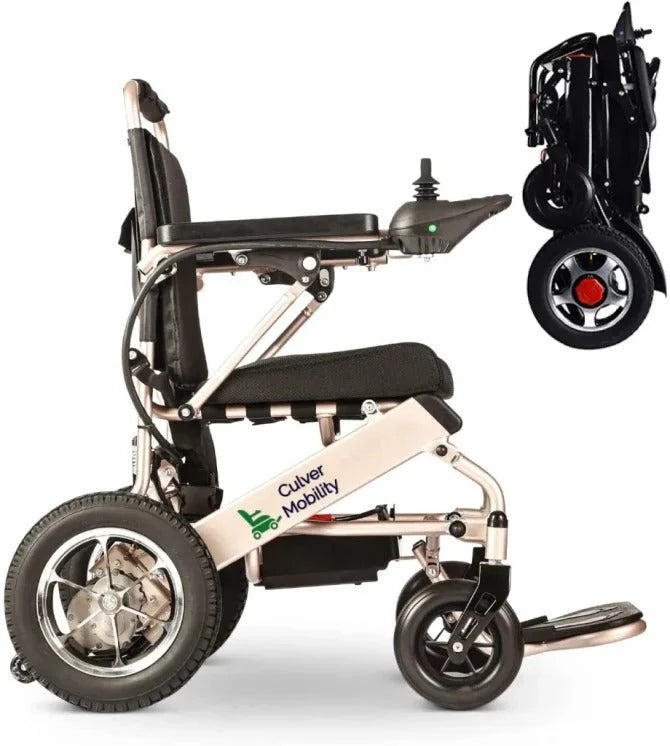 Culver Mobility Electric Power Wheelchair Scooter Fold Lightweight Folding Safe Electric Wheelchair Motorized FDA Approved